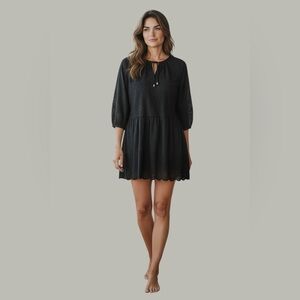 Dotti Black Eyelet Swim Coverup Dress 2X